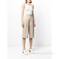 Hot Sales Midi Solid Pleated Pants for Women